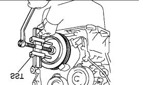 illustration. If not, turn the crankshaft 1 revolution (360 ) and align the marks as above. 11. REMOVE CRANKSHAFT PULLEY a.