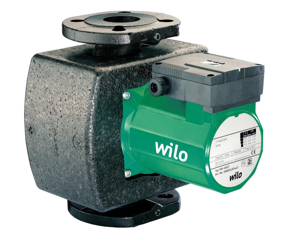 H[m] Series description: Wilo-TOP-S Wilo-TOP-S 16 1 14 12 6 3 6 1 4 8 6 8 6 6 8/ 1 1 4 8/ 4 7 / 7 /4 /4 2 Q[m³/h] 1 2 3 4 6 Equipment/function Operating modes Speed-stage switching Manual functions