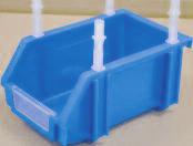 404 BIN STORAGE SYSTEMS Plastic Storage Bins Manufactured from high strength polypropylene. Fit on standard louvre panel, interlocking design. Supplied with risers and label holders.