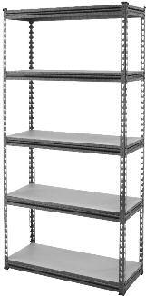 20 Heavy Duty Racking 4 Shelves This racking system can be assembled in five ways and has uprights and beams made of heavy gauge steel with a corrosion resistant powder coating