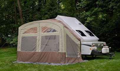 Flagstaff HARD SIDE SERIES Bringing a smooth, fiberglass vacuum bonded exterior with a quick, easy set up, while retaining the towing and storage advantages of the Classic tent camper, the Hard Side