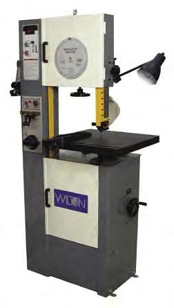 SAWING 14" VERTICAL BANDSAW 14" VERTICAL BANDSAW Ideally suited for metal cutting with an infinitely variable speed range from 82 to 330 SFPM Blade speed and pitch selector Variable speed drive