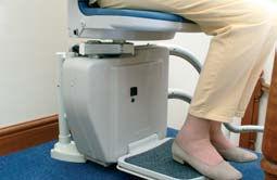 sides of the stairlift. The manual swivel can be operated by pulling the lever up or pushing it down.