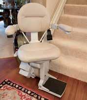 For your comfort there is also a soft-start, soft-stop feature. The Elite seat swivels at the top and bottom of the stairs.