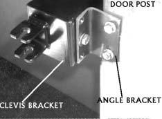 B. RIGHT DOOR 1. Clevis Bracket Figure [5]: a. Bolt the 90 angle bracket to the clevis bracket Figure [5]. b. Position the bottom of the bracket assembly 18.
