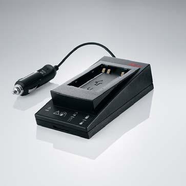 A country-specific AC/DC adapter and a car adapter cable are included with the charger.