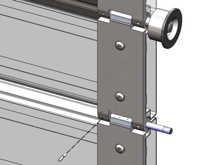 Align the small Ø⅛ hole in the hinge axle with the small holes through the inside ear of the hinge as shown. (See Figure 35 & Figure 36) Dowel Pin Figure 35 10.