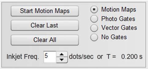 Motion Maps. To bring up the Motion Maps, click on the radiobutton in the box towards the left of the screen. This brings up the rest of the options and the paper behind the track.
