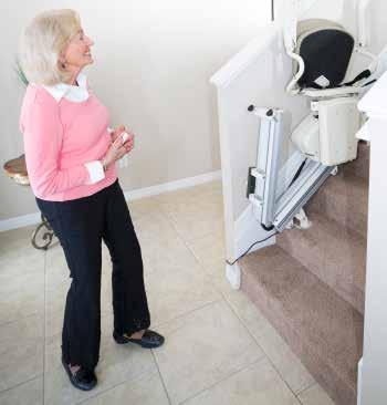 Stair Lift Operation (cont) Step 4: If you release the control switch the lift will stop. Continue to activate the switch or button all the way to the landing.