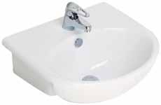 Basins Solus Semi-Recessed Basin Available with 1 or 3 tapholes Overflow with