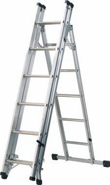 Blue Seal 4 Way Combination Combines a stepladder, extension ladder, stairwell ladder and freestanding