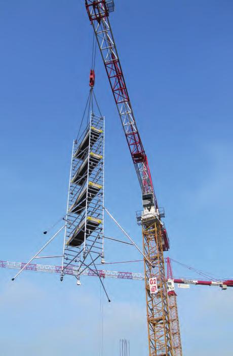 Mobile Cranable Aluminium Tower Access Towers The BoSS Cranable tower system is designed to be lifted as a complete tower with a crane or similar lifting Device.» Working height of 4.2m to 10.2m.» Width of 0.