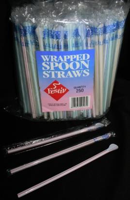 Wrapped Spoon Straws -