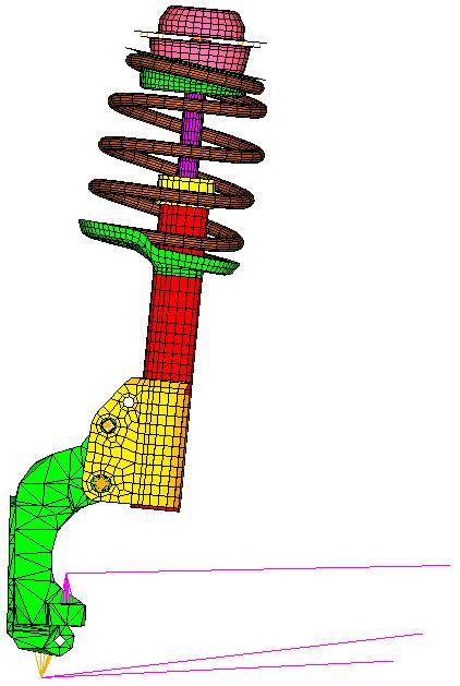 APPROACH Figure 2 shows the LS-DYNA model of the damper module. The model includes major components of a damper module.