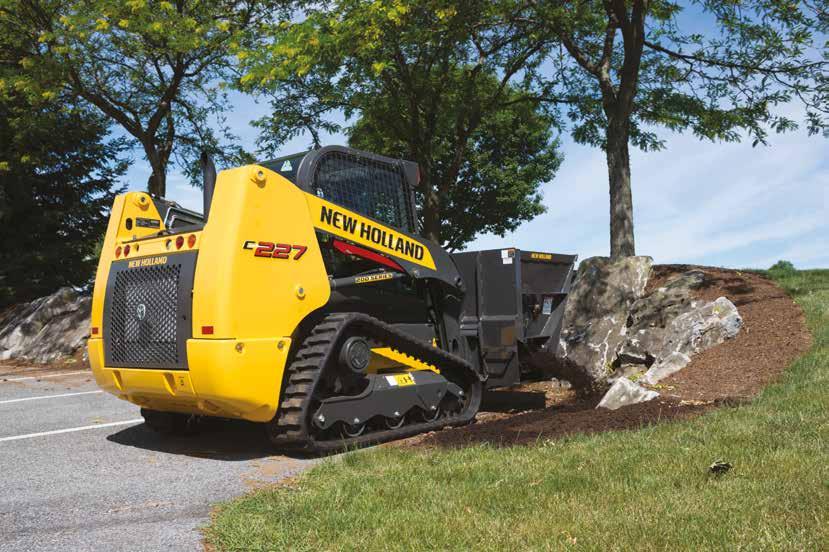 THE TRACK LOADERS MASTERS OF SLIPPERY TERRAINS Our dozer-style undercarriage is engineered to hold fast on steep slopes and take command of muddy or sandy terrain.