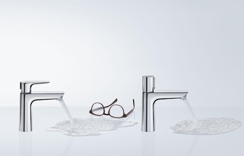 D e s i g n ELEGANCE IN PURE CULTURE.. Talis E with a lever handle obtains its unmistakeable character from the combination of organic shapes, precise edges and shiny surfaces. elect E.