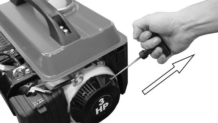 Hold the generator handle firmly and pull the starting handle lightly until you