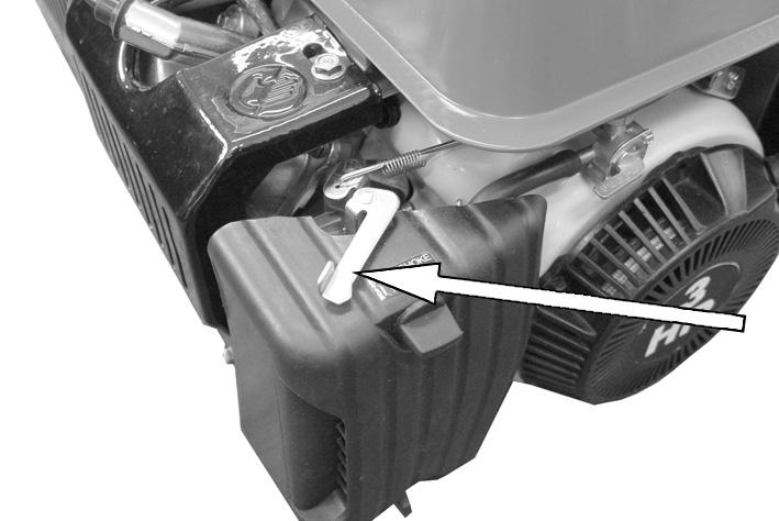 6. Once the engine has warmed up, return the choke lever to