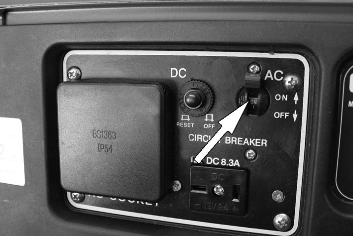 CAUTION: MAKE SURE THAT THE APPLIANCE BEING CONNECTED IS IN GOOD WORKING ORDER, IF IT BEGINS TO ACT ABNORMALLY OR STOPS SUDDENLY, DISCONNECT IT FROM THE GENERATOR.