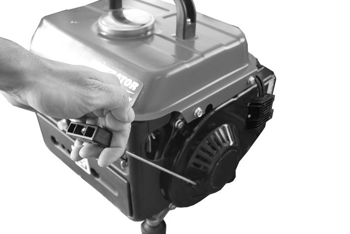 Hold the generator handle firmly and pull the starting handle lightly until you start to feel resistance