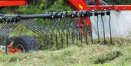 Reduced tine flex always gives a flex with 50% less force than that required by a straight tine attention throughout the raking process and therefore It is paramount that all of the grass ends up in
