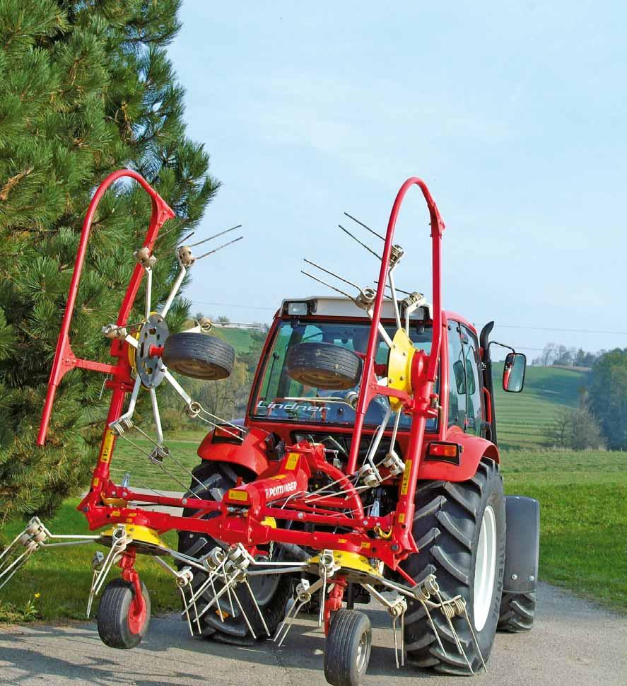 4-rotor tedder The tedders for medium-sized farms. Can be operated comfortably from the driver s seat. HIT 470 N working width 14.44 ft / 4.