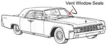 Vent Window Seals & Channels - Top quality USA made. Models Part # Price 1961-1963 All - vent seal WR 5900 $124.