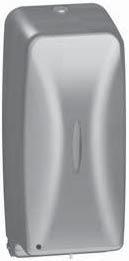 Red light indicates low battery. Unit measures 45 8" W x 109 16" H x 43 16" D. MODEL 6A01-11 NEW! Foam soap dispenser with 27 oz (798 ml capacity.