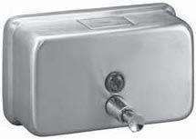 SOAP DISPENSERS WALL MOUNTED 5-1/8" (130 mm) 7-1/2" (191 mm) 5-1/2" (140 mm) MODEL 6531 Stainless steel with architectural satin finish. Locked cover removes for filling.