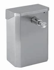3" (76 mm) SURFACE-MOUNTED 4-7/8" (124 mm) 8-3/16" (208 mm) 2-7/8" (73 mm) 5-3/8" (137 mm) MODEL 6542 Horizontal Liquid, tank-type soap dispenser of satin finish stainless steel.