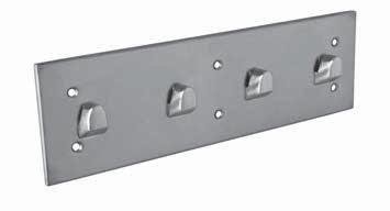 MODEL SA32 Chase-Mounted MODEL SA33 Front-Mounted (shown) Security towel hook strip fabricated of heavy-duty stainless steel with exposed surfaces in architectural satin finish.