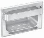 BRADLEYCORP.COM 5-1/2" (140 mm) MODEL 940 Satin Finish 5" (127 mm) Recess-mounted stainless steel soap dish. Unit anchors in masonry walls with mortar lugs. Rough wall opening 6¼" W x 4¼" H x 2¾" D.