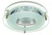 Glass OD: 8-3/4". CTR6325L2-(CLR,WHT)-P Floating Glass Ring Floating glass ring; clear or white reflector. 1-1/4" Drop from ceiling; 3-1/2" center hole. Glass OD: 8-3/4".