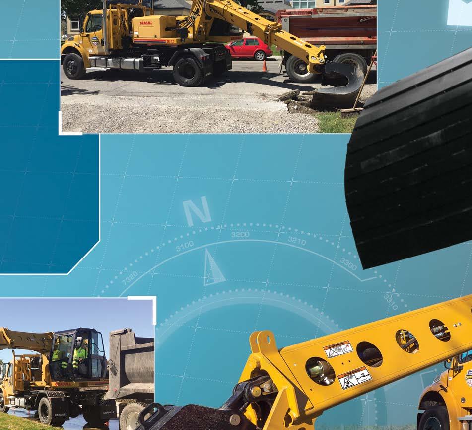 Gradall s legendary boom design efficiently positions attachments to achieve more productivity faster