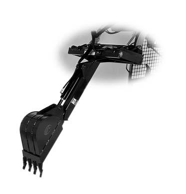 BACKHOE MINI FFC Attachments The Mini Backhoe has excellent mobility, and is perfect for digging footings. Easy mounting, no stabilizers required. 3x16 cylinder for powerful breakout force.
