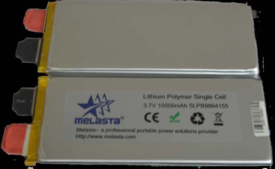 Design Decisions Battery cells Melasta SLPB9664155 3.