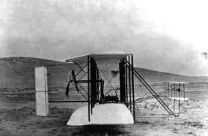 Fig. 1. The Wright Flyer (1903) Source: https://en.wikipedia.org/wiki/wright_flyer#/media/file :First_flight2.jpg The Flyer was a canard biplane configuration.