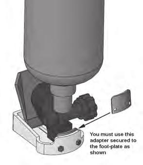 , you must use the included adapter plate as shown in Ref. B, secured to the inside of the Footplate as shown.