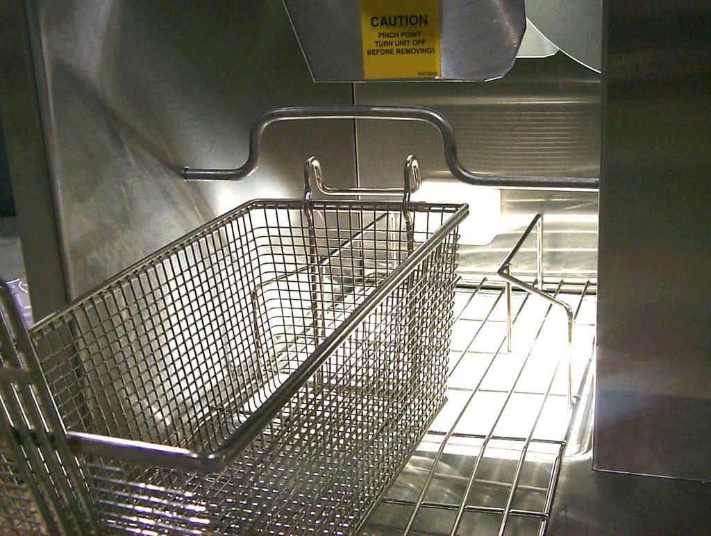 Check for a bridge of fries in the hopper, which prevents fries from dropping onto the drum. A proximity sensor detects a basket as it is placed under the load chute.