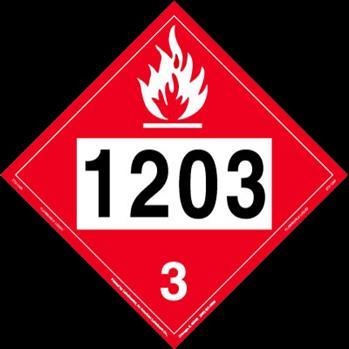 Hazardous Material Description Rail tank cars and cargo tank trucks carrying ethanol-blended fuels will generally be placarded with an identification 1203 flammable placard when transporting lower