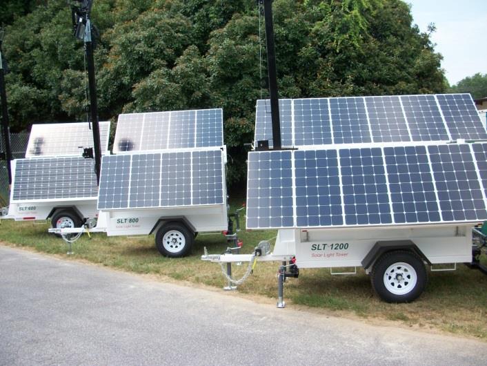Power Generation Solar Power (Progress Solar ) There are 3 solar system configurations available on the same towable unit base.