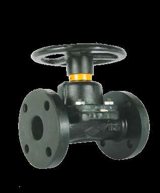 ART 555/565 1 /2-8 Diaphragm Valve Straight Through Type Features Flange PN10/16 (555) or ASA150 (565) Cast Iron Body Lined Rising Handwheel Indicator Bonnet Diaphragm Available Grade A - Natural
