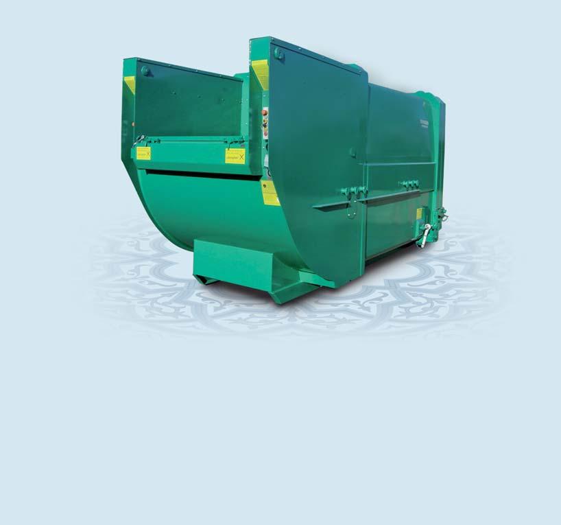 Compactors Pendulum Compactor x4, wet waste specs Mobile compactor for chain loader systems, Smoothline construction, conical shape Control panels safely installed on left and right side Wet waste