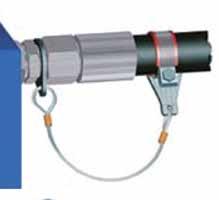 Hose Whip Restraint Safety Restraining System for Pressure Hoses Prevents whipping of a pressurized hose in the event of the hose separating from its fitting The system consists of two parts a
