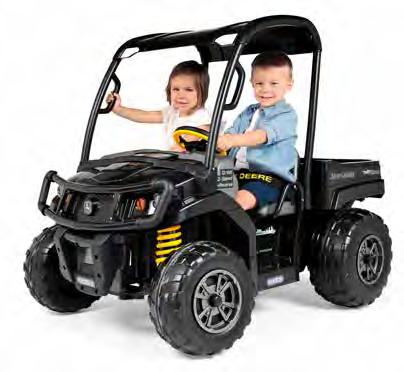 FM Radio & removable rear box with tools and rear flashing light with sound. Max. user weight: 40kg. Dimensions : 76cm H x 78cm W x 127cm L. Suitable for Ages 3+.