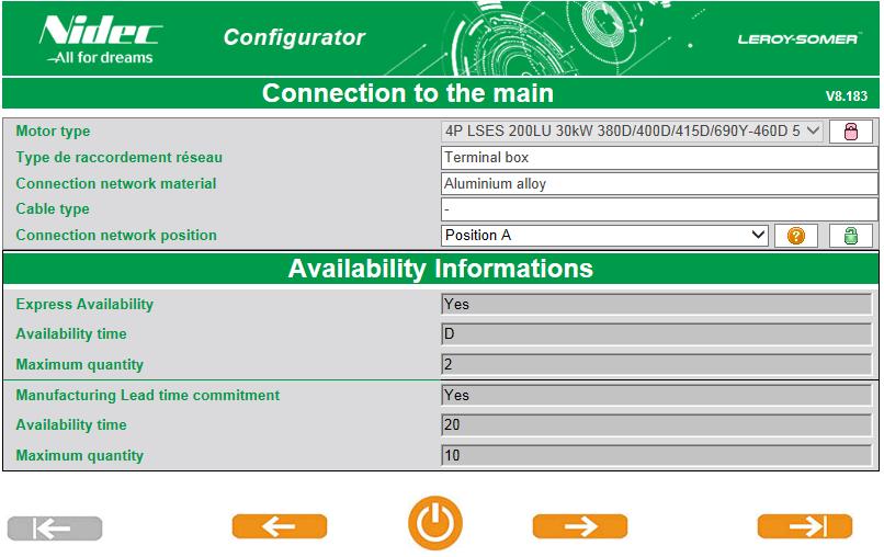 Selecting the optimum product with live availability info Online configurator tool The Configurator is a powerful tool to help with the selection of our motors, geared motors and variable speed