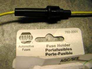 Prepare your fuse holder for use. I use NAPA 782-2001 which is rated 32v @ 20 amps.