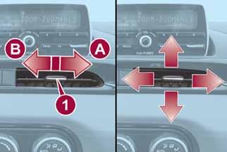 open/close: use the Center Vent tab 1 to open/close the center vents(a=open/b=close).