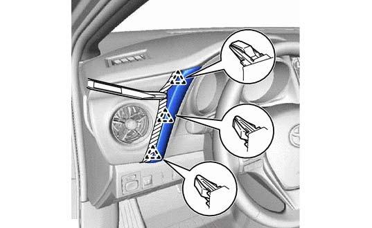 Panel removal tool (c) Remove the instrument cluster fascia (Fig. 2-3). (1) Apply protective tape.