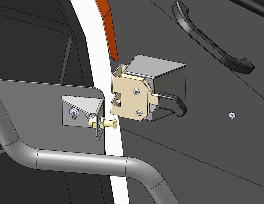 Temporarily latch doors closed and tighten all hinge hardware. (Fig.